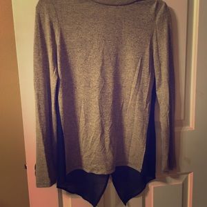 PRICE NEGOTIABLE Gray Cross Open Back Blouse